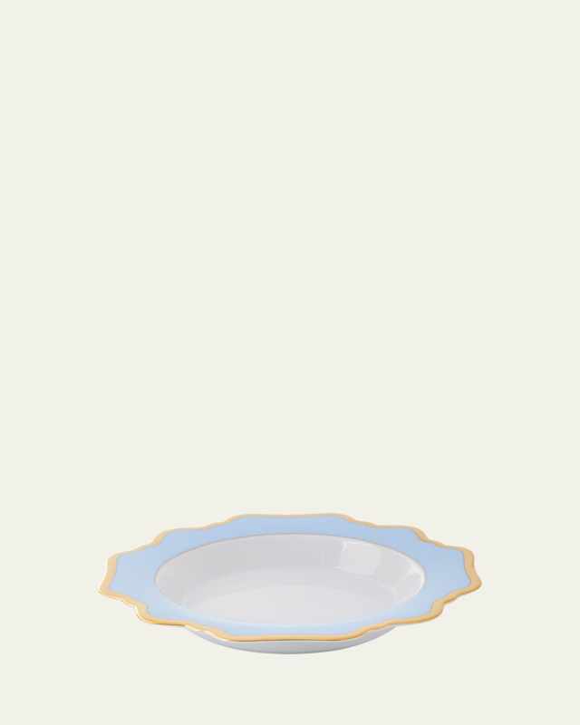 Sky Blue Rimmed Soup Bowl